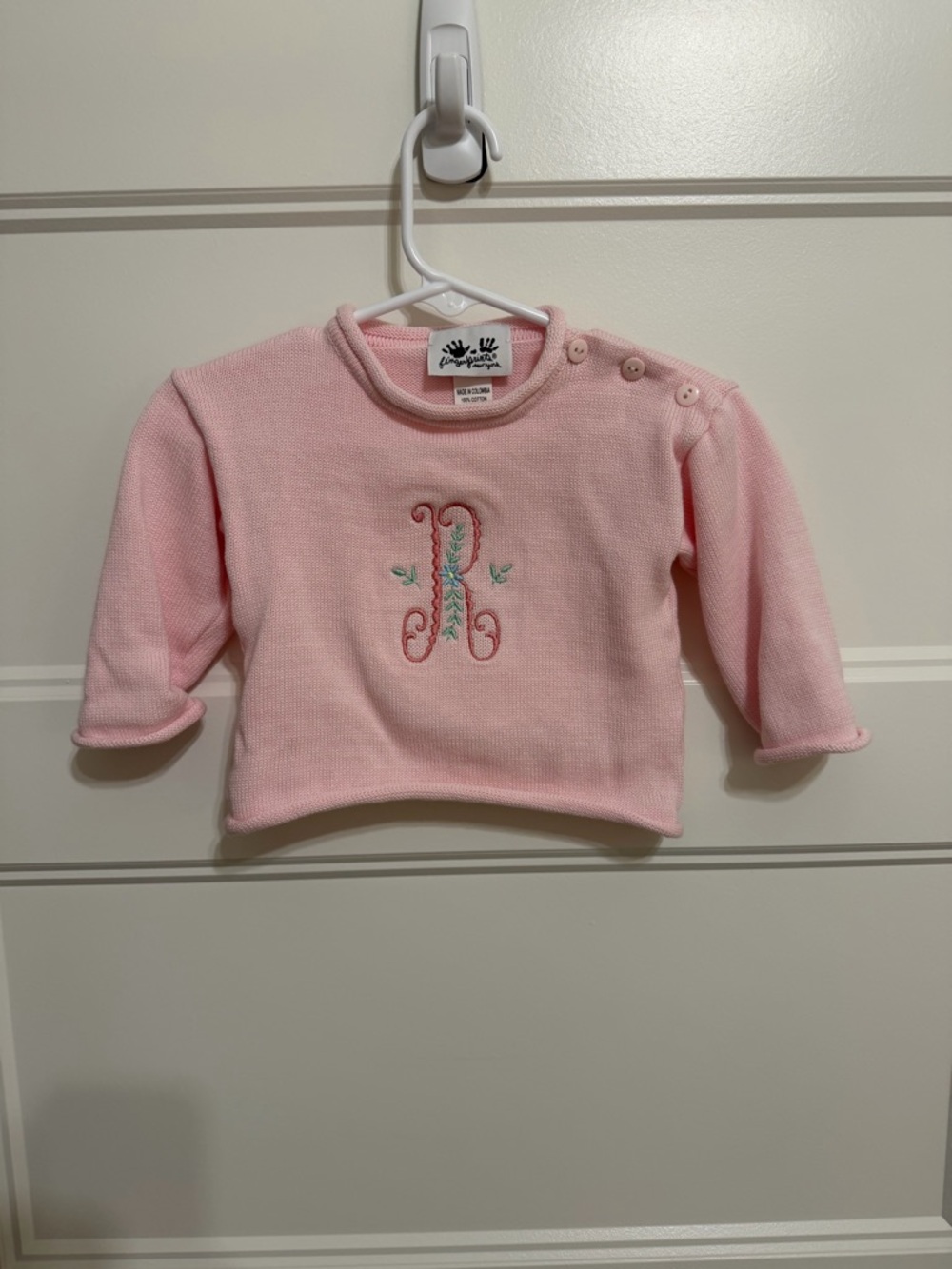 Pink Embroidered Ruffled Trim Baby Top